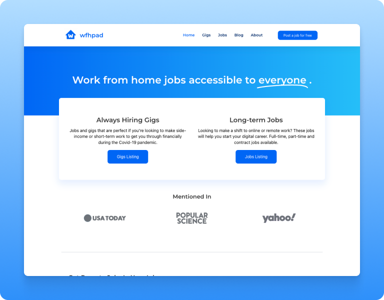 WFHPad Online Job Board